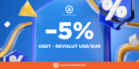 Акция: -5% на пополнение/вывод Revolut USD/EUR