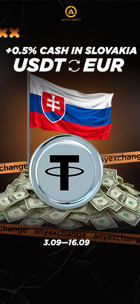 +0.5% cash to 16.09 to your USDT exchange in Slovakia