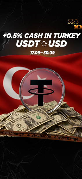 +0.5% cash to 30.09 to your USDT exchange in Turkey