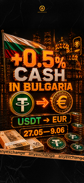 +0.5% cash to 9.06 to your USDT exchange in Bulgaria