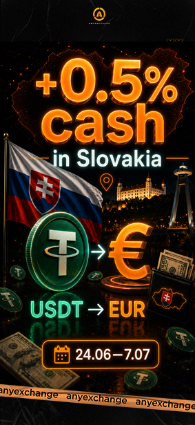 +0.5% cash to 7.07 to your USDT exchange in Slovakia