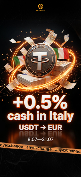 +0.5% cash to 21.07 to your USDT exchange in Italy