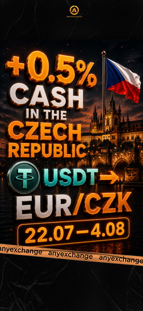 +0.5% cash to 4.08 to your USDT exchange in the Czech