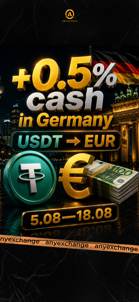 . +0.5% cash to 18.08 to your USDT exchange in Germany