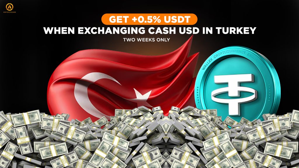 Get an extra 0.5% USDT to 26.11 when exchanging USD in Turkey