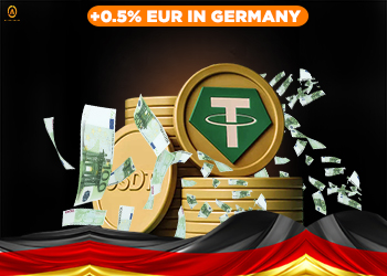 Extra 0.5% in EUR for exchanging Tether to 23.07