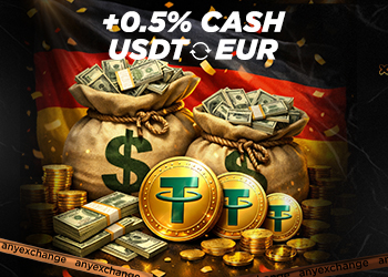 Get +0.5% cash to 14.04 to your USDT exchange in Germany