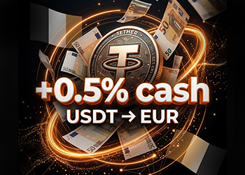 Дарим +0.5% EUR к вашему обмену USDT в Италии до 21.07