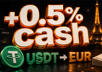 Дарим +0.5% EUR к вашему обмену USDT во Франции до 15.09