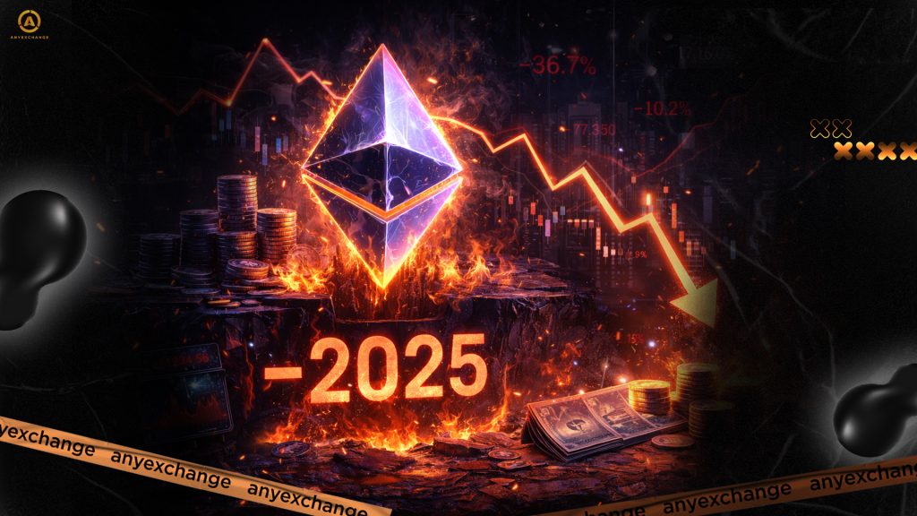Ethereum уходит в минус по итогам 2025 года
