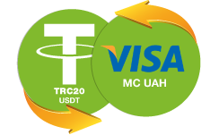 Tether TRC20 USDT → VISA/MC UAH
