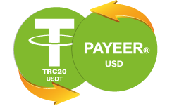 Tether TRC20 USDT → Payeer USD