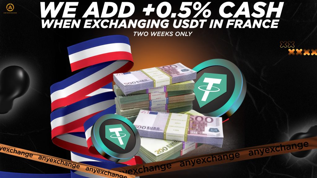 Get +0.5% cash USDT in France