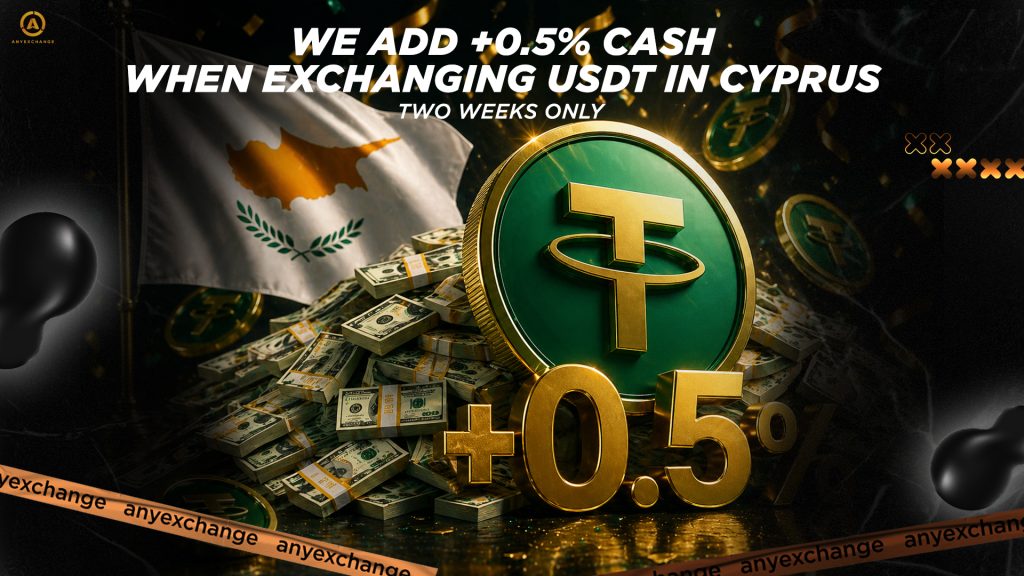 Get +0.5% to 12.05 to USDT exchange in Cyprus