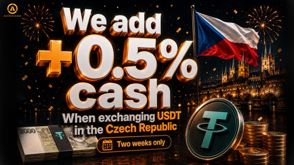 +0.5% cash to 4.08 to USDT exchange in the Czech