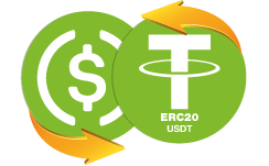 Tether ERC20 USDT → Наличные USD