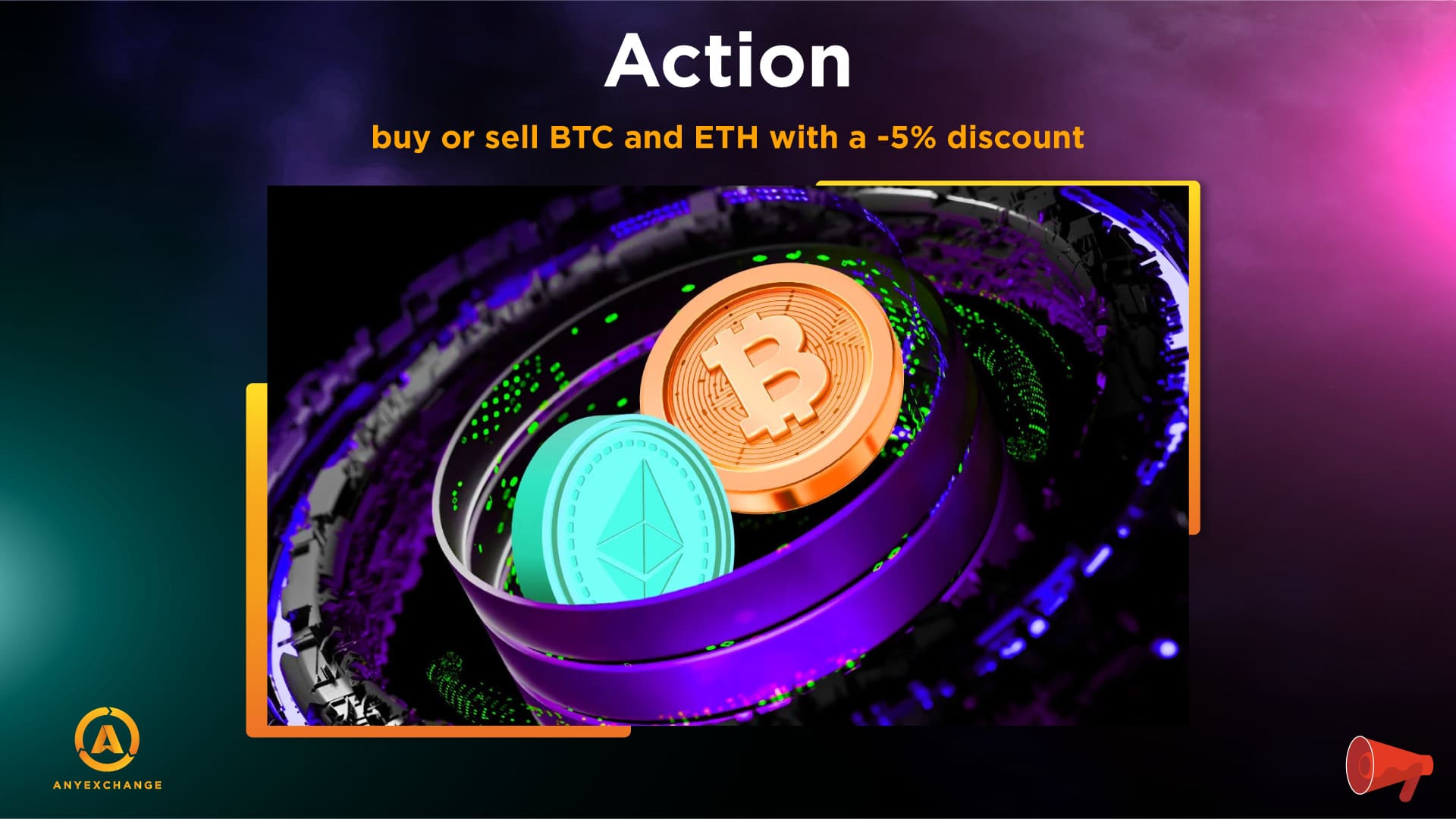 Promotion: 5% discount on the purchase and sale of BTC and ETH