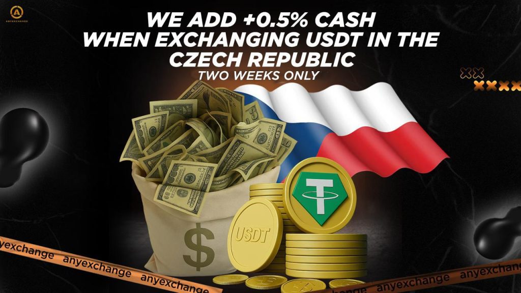 Get +0.5% cash to USDT exchange in the Czech Republic